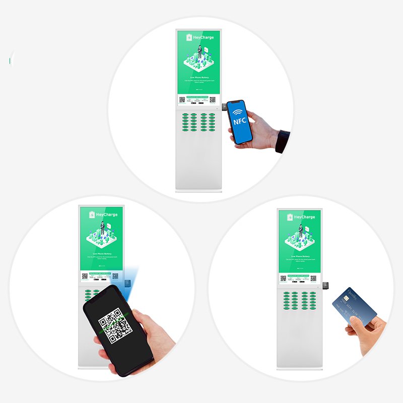 Cell phone charging stations 48 slots sharing power bank battery vending machine portable charger rental kisok