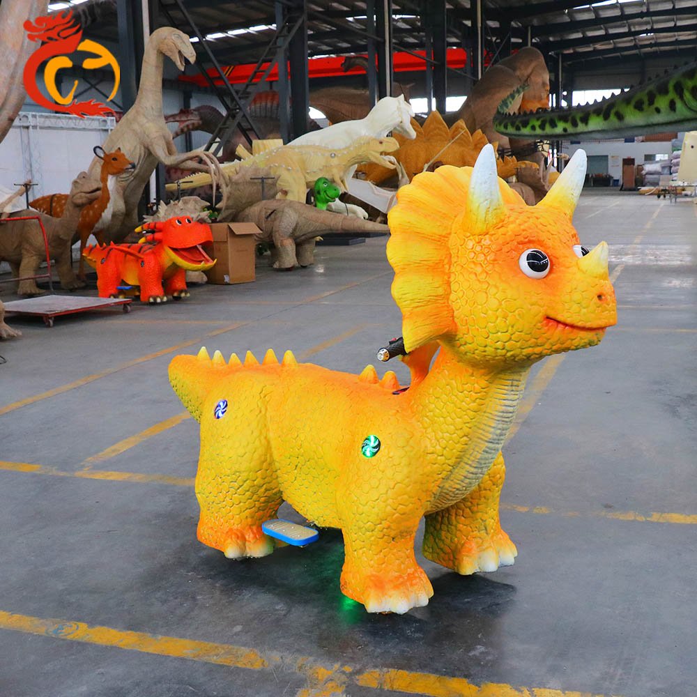 Amusement Coin Operated Kiddie Electric Dinosaur Ride Car For Mall