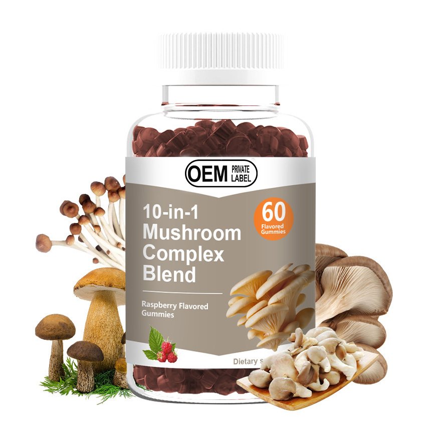 OEM Private Label 10 in 1 mushroom gummies 10-in-1 mushroom complex blend gummies For Adults