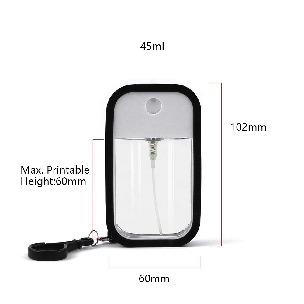 Hot sale Credit card type refillable Body Mist Plastic35ml 45ml 50ml pump spray bottle For hand sanitizer perfume alcohol