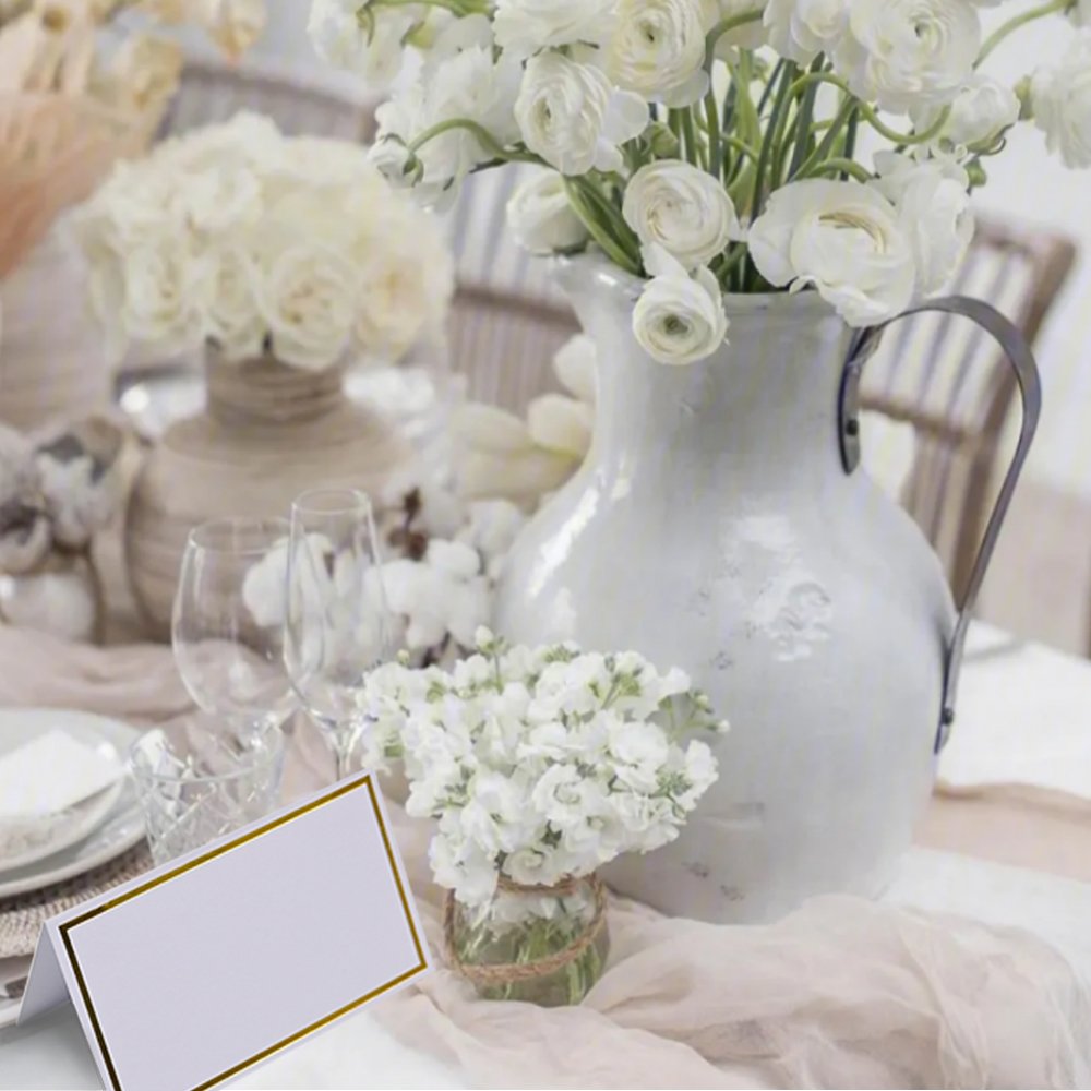 Custom Designs Bronzing Blank Table Place Cards Decor Name Message Card For Wedding Party Decoration Event Party Seating Card