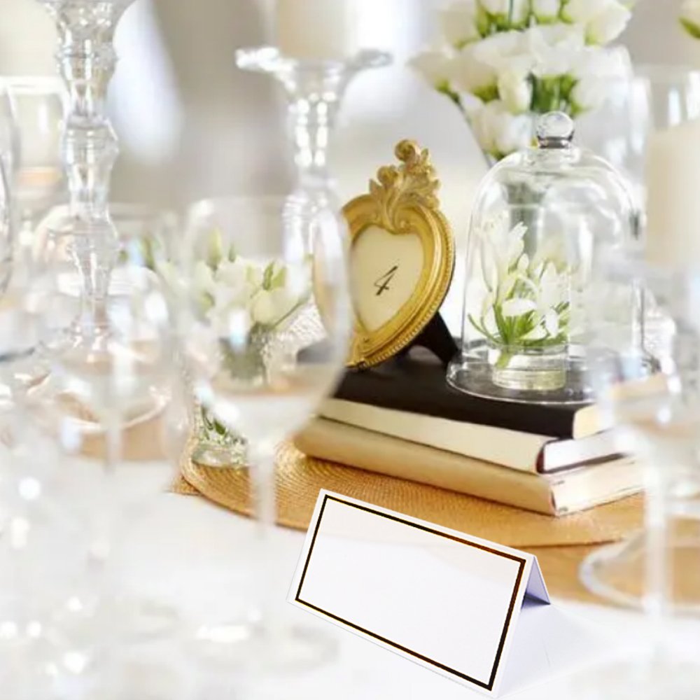 Custom Designs Bronzing Blank Table Place Cards Decor Name Message Card For Wedding Party Decoration Event Party Seating Card