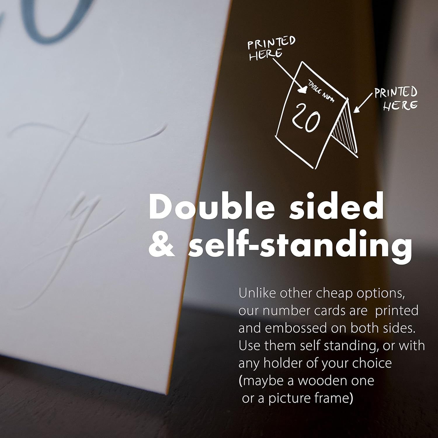 Imaiwill custom wedding table numbers double sided table numbers for wedding reception special occasion events embossed cards
