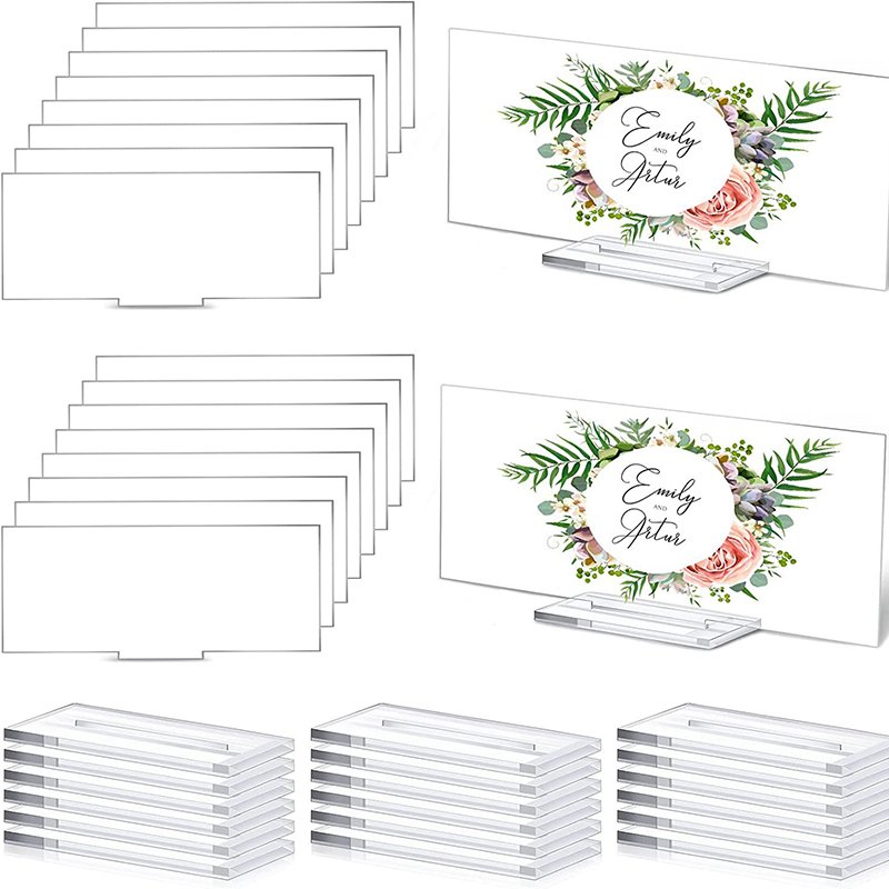 Wholesale wedding rectangle acrylic blanks rustic table numbers clear table place cards