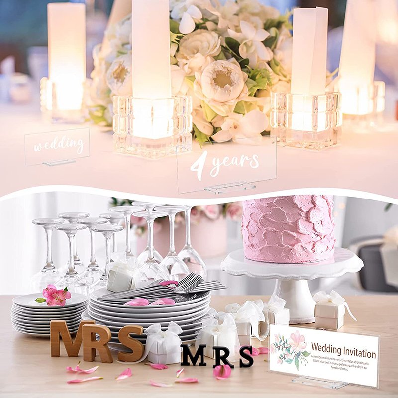 Wholesale wedding rectangle acrylic blanks rustic table numbers clear table place cards