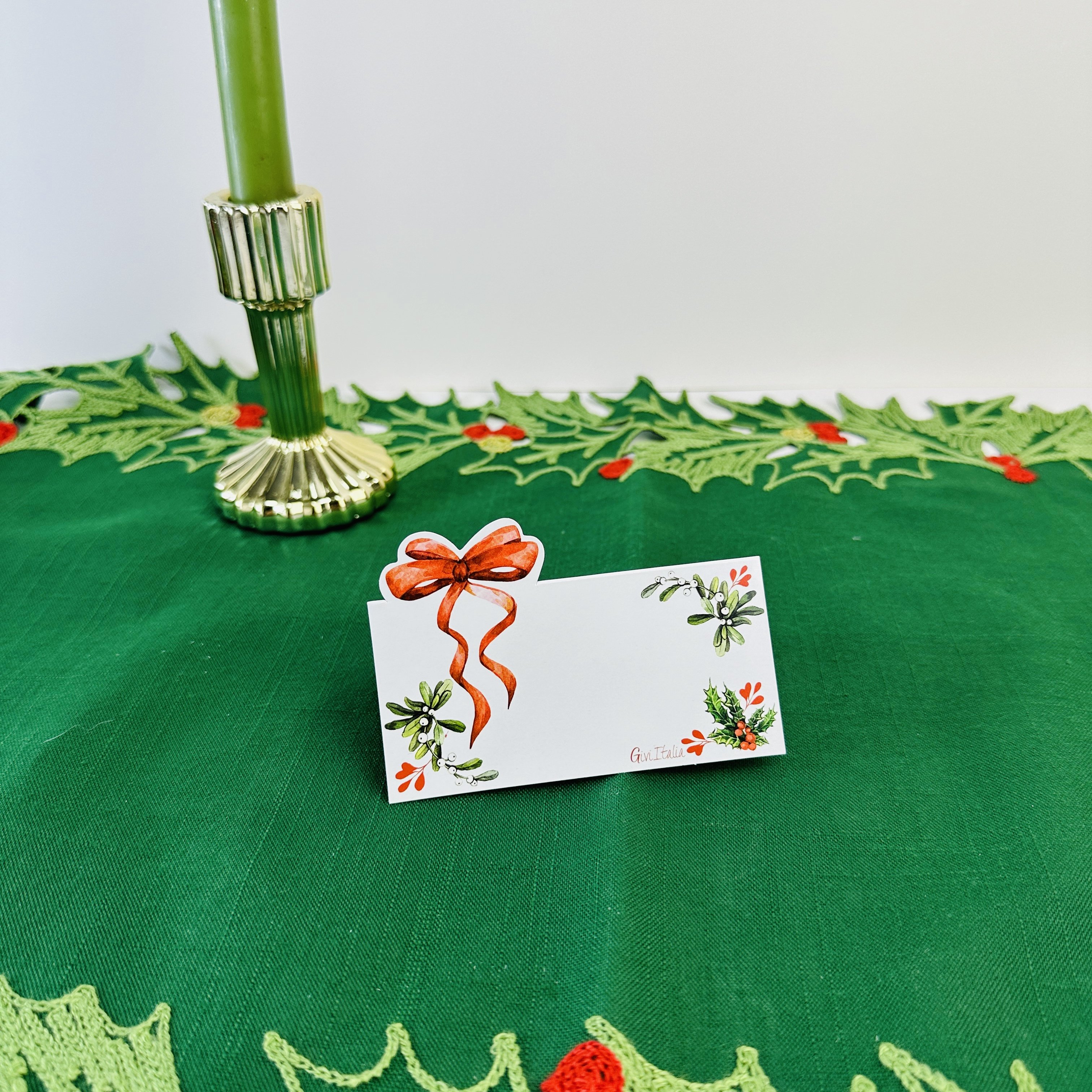 Wholesale 10 pcs Red Knot Paper Place Cards Christmas Table Setting Folded Tent Cards for Wedding Baby Shower Christmas Parties