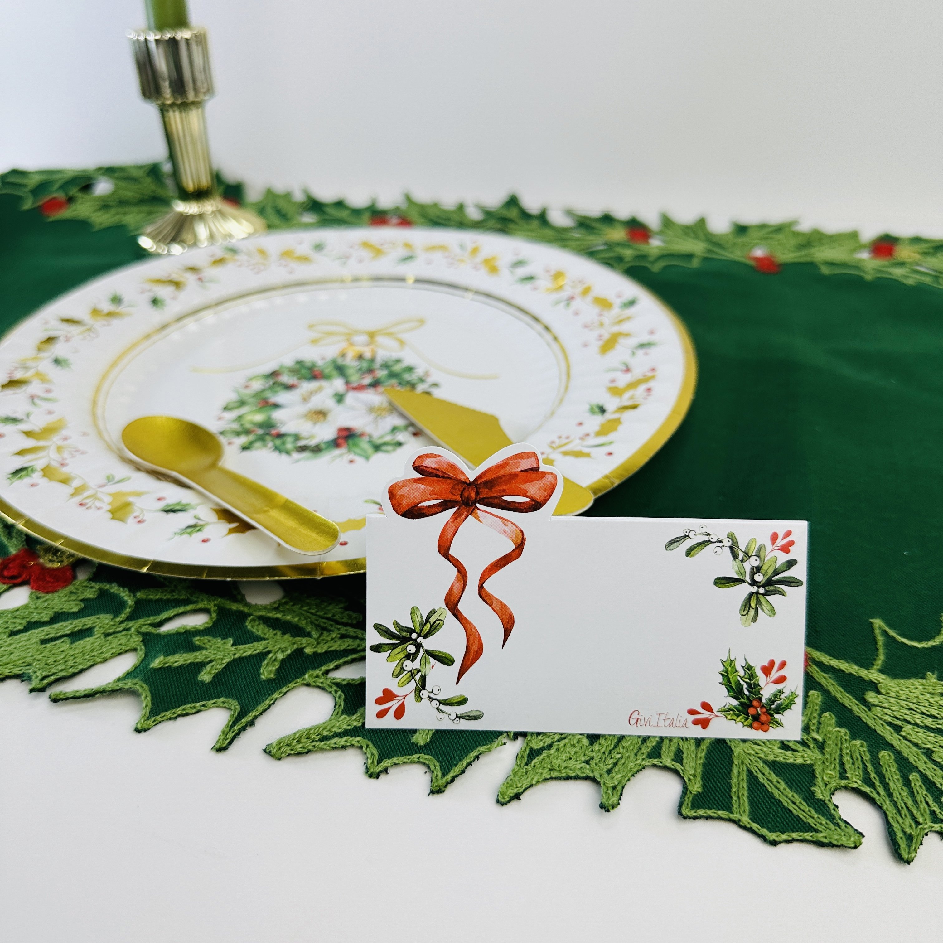 Wholesale 10 pcs Red Knot Paper Place Cards Christmas Table Setting Folded Tent Cards for Wedding Baby Shower Christmas Parties