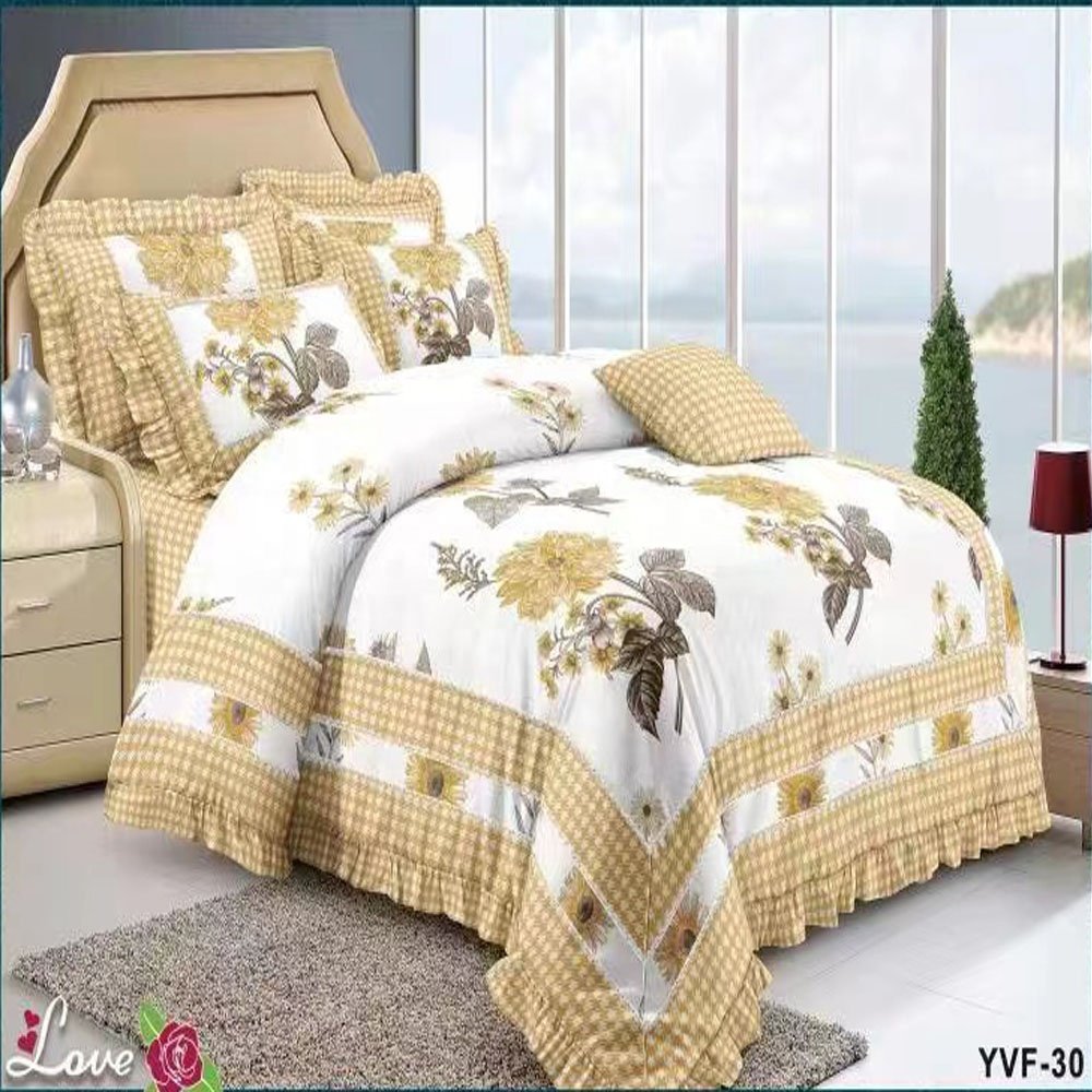New design 100% cotton duvet cover 6 pcs for wedding Luxury wholesale quilt cotton set king size bed sheets and pillow cases