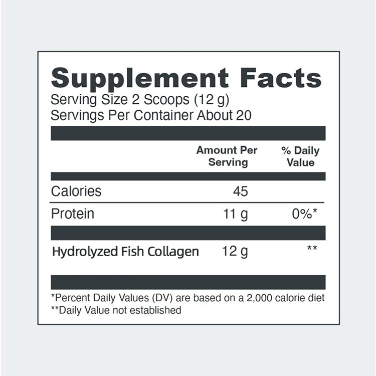 Hydrolyzed Fish Collagen Marine Collagen Peptides Powder Supplement for Skin Hair Nail Joint fish collagen powder