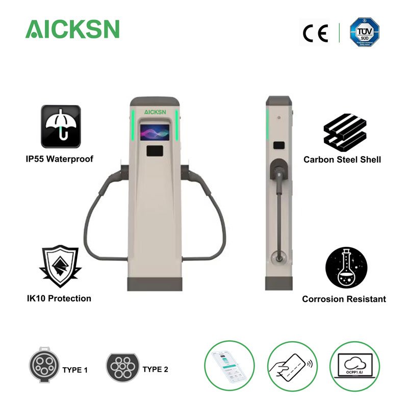 60kw DC Fast Charger Electric Vehicles OCPP 1.6 Car Jump Starter AC DC Stations 3 Year Warranty Floor-Mounted Charging