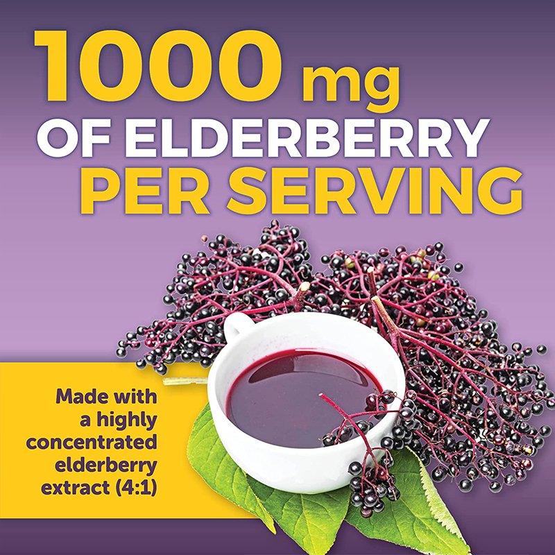 Sambucus Elderberry with Zinc and Vitamin C for Adults Vitamin D3 Ginger Immune Support Supplemen Black Dried Elderberry Capsul