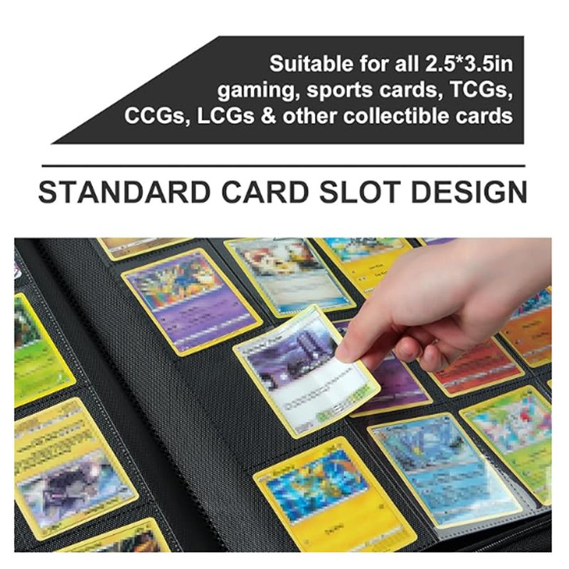 2024 Wholesale Custom 9 PU Leather Trading Card Binder For Pokermon Baseball Basketball Football Game Card Holder with Sleeves