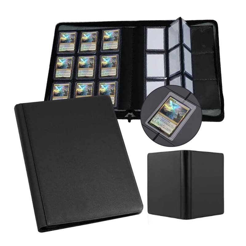 2024 Wholesale Custom 9 PU Leather Trading Card Binder For Pokermon Baseball Basketball Football Game Card Holder with Sleeves