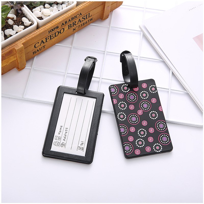 Pantone Colors Rubber Material Cartoon Baggage Tag Colorful Rubber Pvc Id Tags Business Card Holder