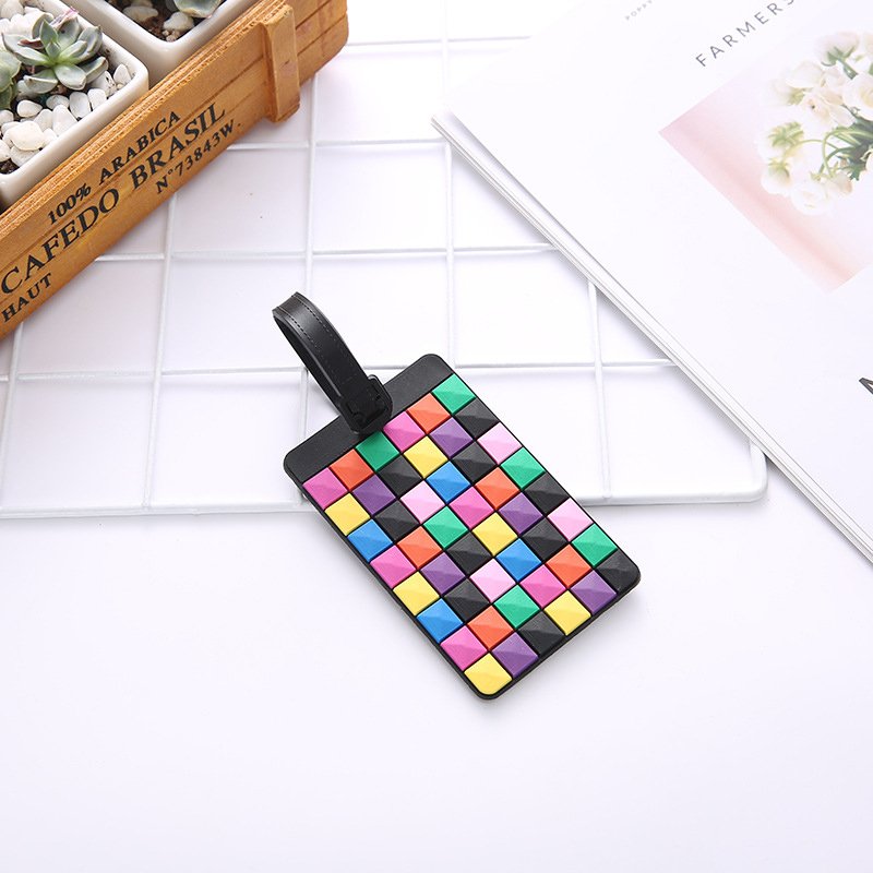 Pantone Colors Rubber Material Cartoon Baggage Tag Colorful Rubber Pvc Id Tags Business Card Holder