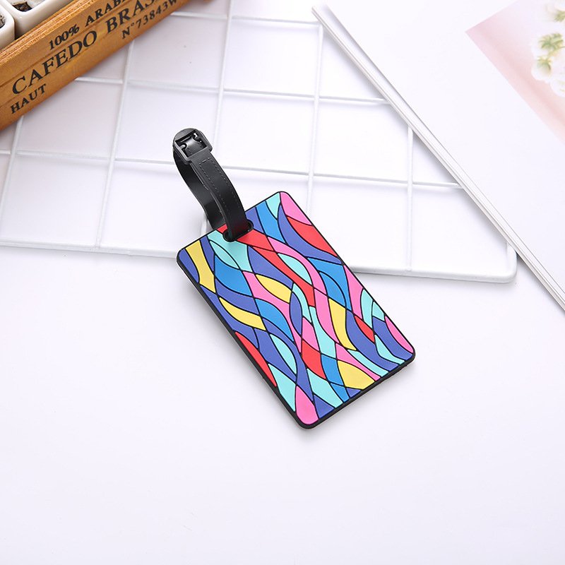 Pantone Colors Rubber Material Cartoon Baggage Tag Colorful Rubber Pvc Id Tags Business Card Holder