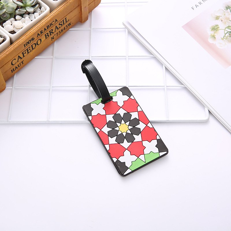 Pantone Colors Rubber Material Cartoon Baggage Tag Colorful Rubber Pvc Id Tags Business Card Holder