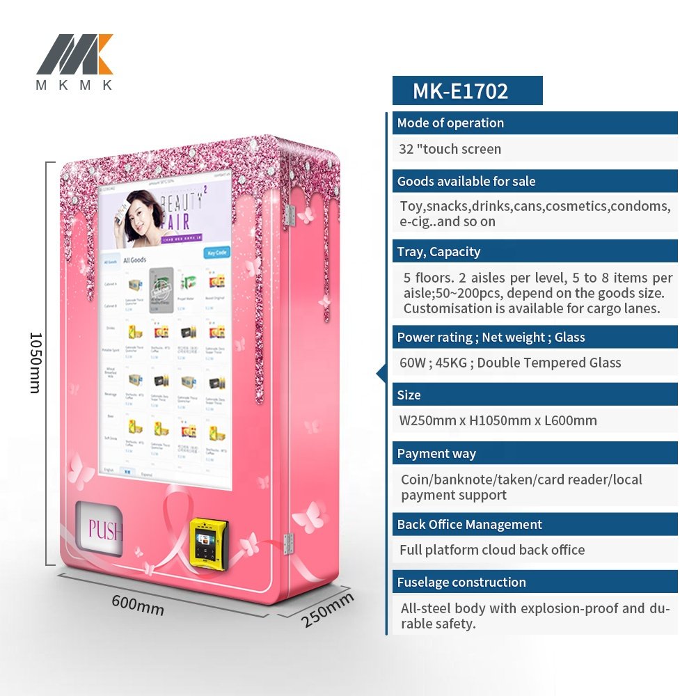 Support customized 24 Hours Multiple Small Operated Touch Screen Beauty Makeup Lash Hair Cosmetics Vending Machine