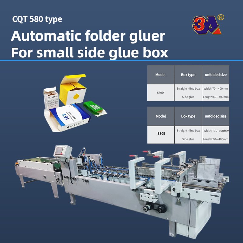 Folder gluer machine automatic folder gluing machine for side glue straight line box bottom lock 4/6 corner box cardboard box