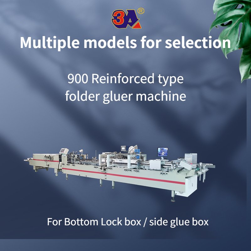 Folder gluer machine automatic folder gluing machine for side glue straight line box bottom lock 4/6 corner box cardboard box