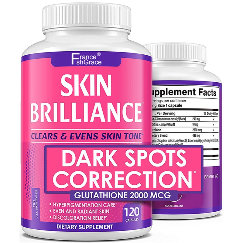 Whitening Pills Capsules 120 Capsules 5000mg Effective Skin Lightening Supplement Dark Spots Melasma Acne Scar Remover