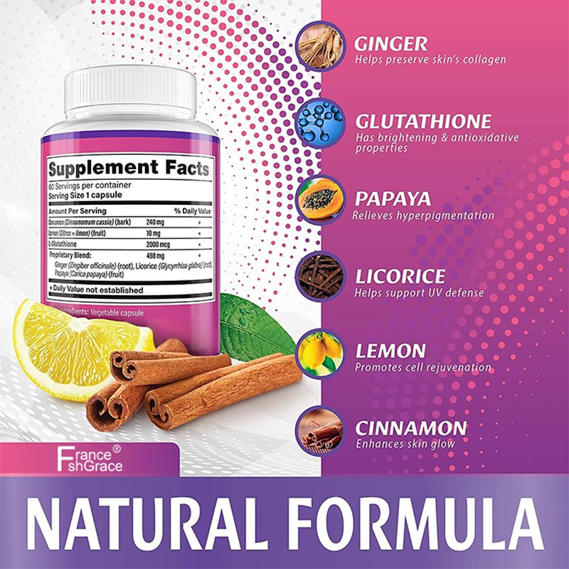 Whitening Pills Capsules 120 Capsules 5000mg Effective Skin Lightening Supplement Dark Spots Melasma Acne Scar Remover