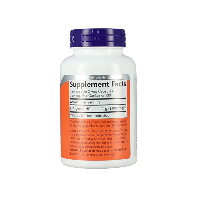 L-Arginine 200 Veggie Capsules Supports Nitric Oxide Production and Vascular Health Sport Workout