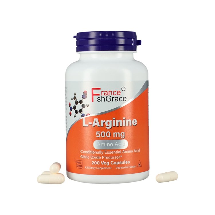 L-Arginine 200 Veggie Capsules Supports Nitric Oxide Production and Vascular Health Sport Workout