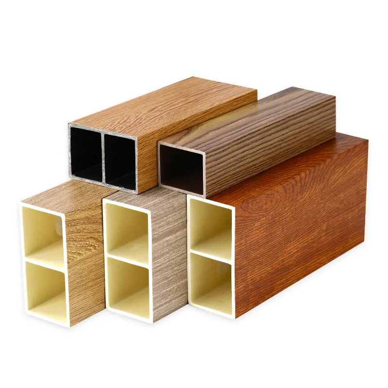 High quality WPC Eco Hollow Timber Tube , Wood Composite Timber , PVC Indoor Building Materials