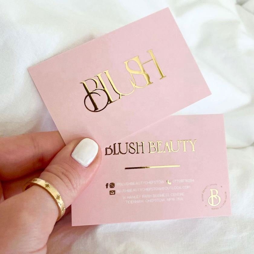 Custom Gold Foil Embossed Luxury Private Packaging Logo Labels Thank You Card With Logo For Business