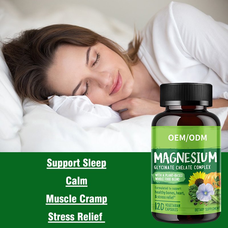 OEM Private Label Magnesium Glycinate Chelate Complex Capsules Sleep Support Stress Relief Supplements