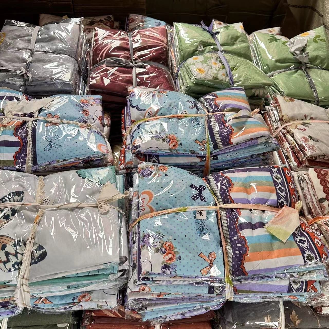 wholesale bed sheets for queen bed 3 in 1 microfiber flat sheets 2 places draps de lit avec taies d'oreiller