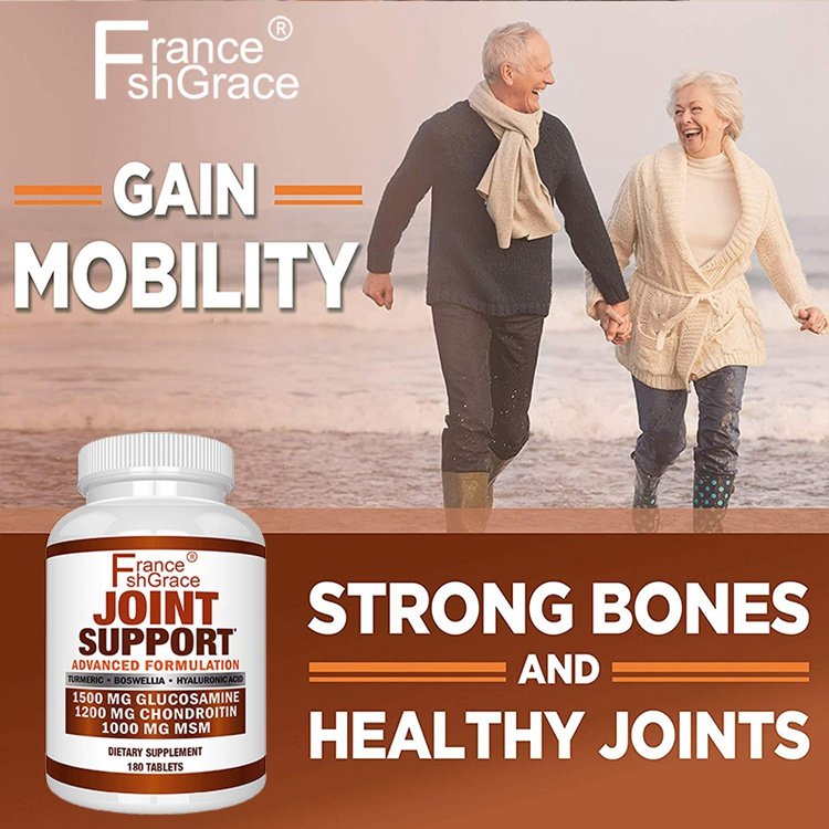 Glucosamine Chondroitin Turmeric Msm Boswellia Joint Support Supplement for Relief 180 Tablets