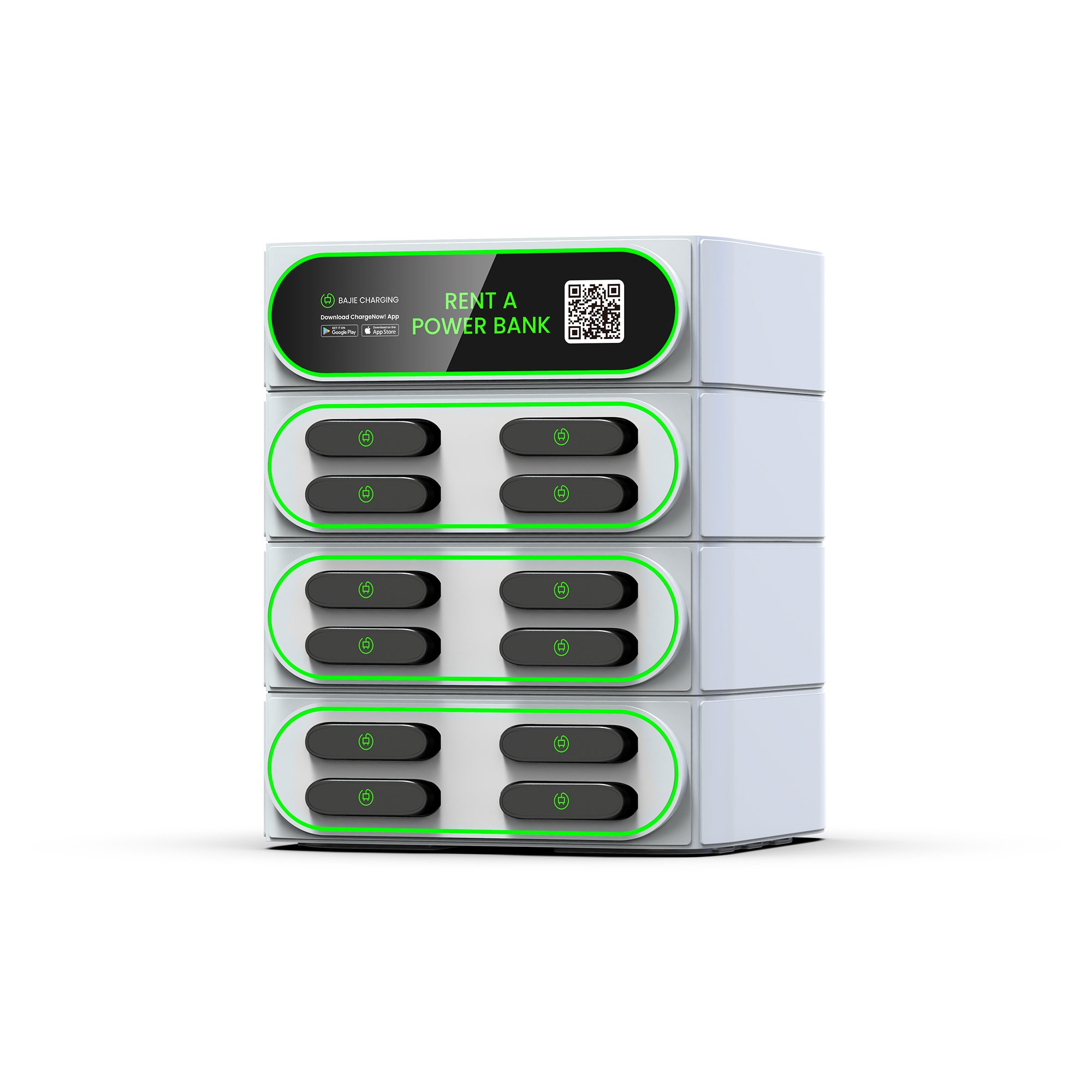CTB Certification CQC Certification 12 Slots stackable Sharing Powerbank Station charging rental machine Commercial Outdoor