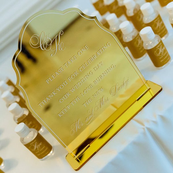 Modern Creative Shape Mirror Acrylic Place Cards With White Hot Stamping Foil Luxury Acrylic Wedding Table Numbers Card