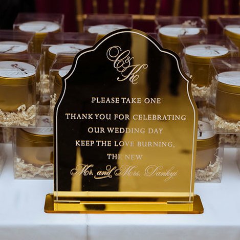 Modern Creative Shape Mirror Acrylic Place Cards With White Hot Stamping Foil Luxury Acrylic Wedding Table Numbers Card