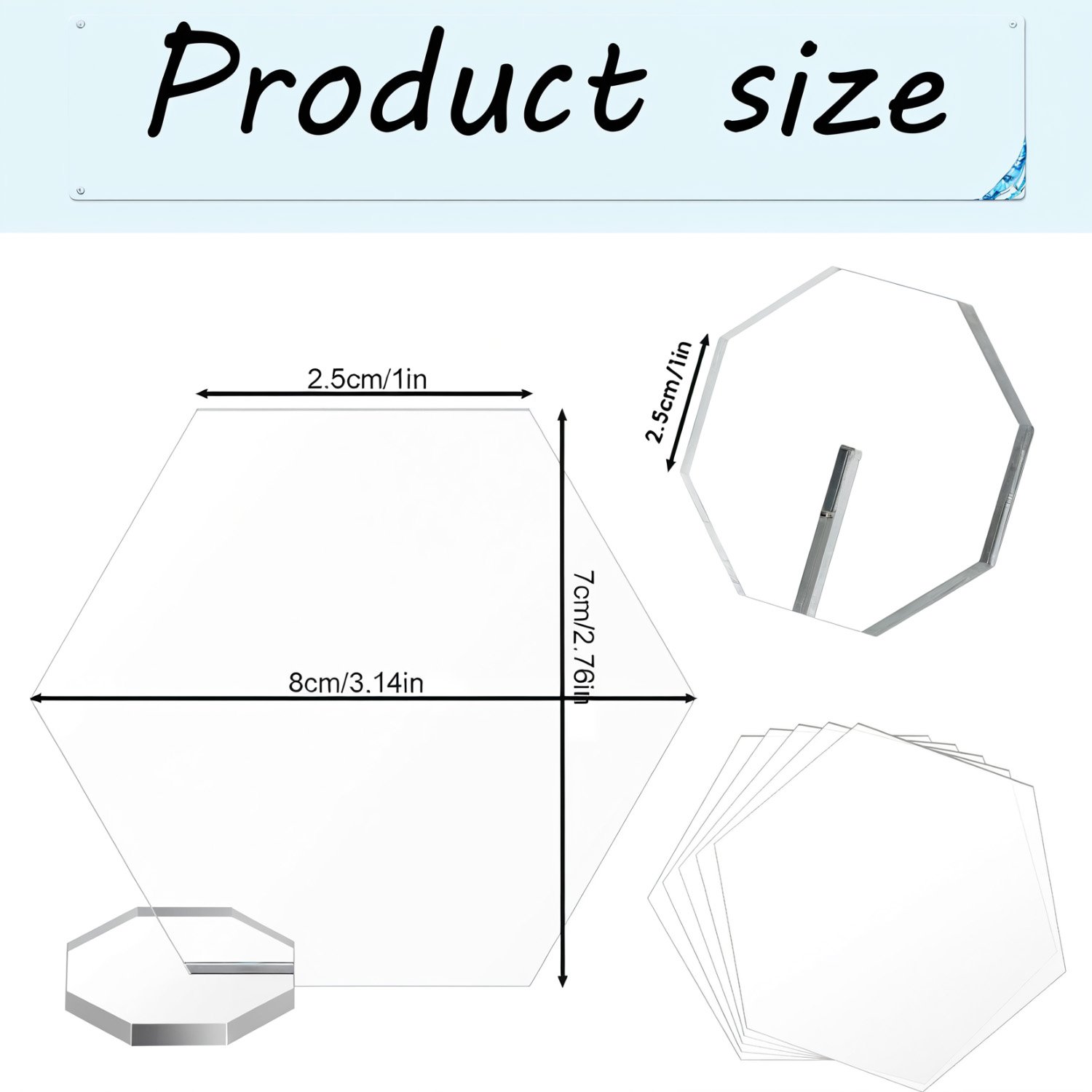 Acrylic Signs and Holders Acrylic Gold Stands, Hexagon Acrylic Golden Table Number for Wedding Party Event Catering