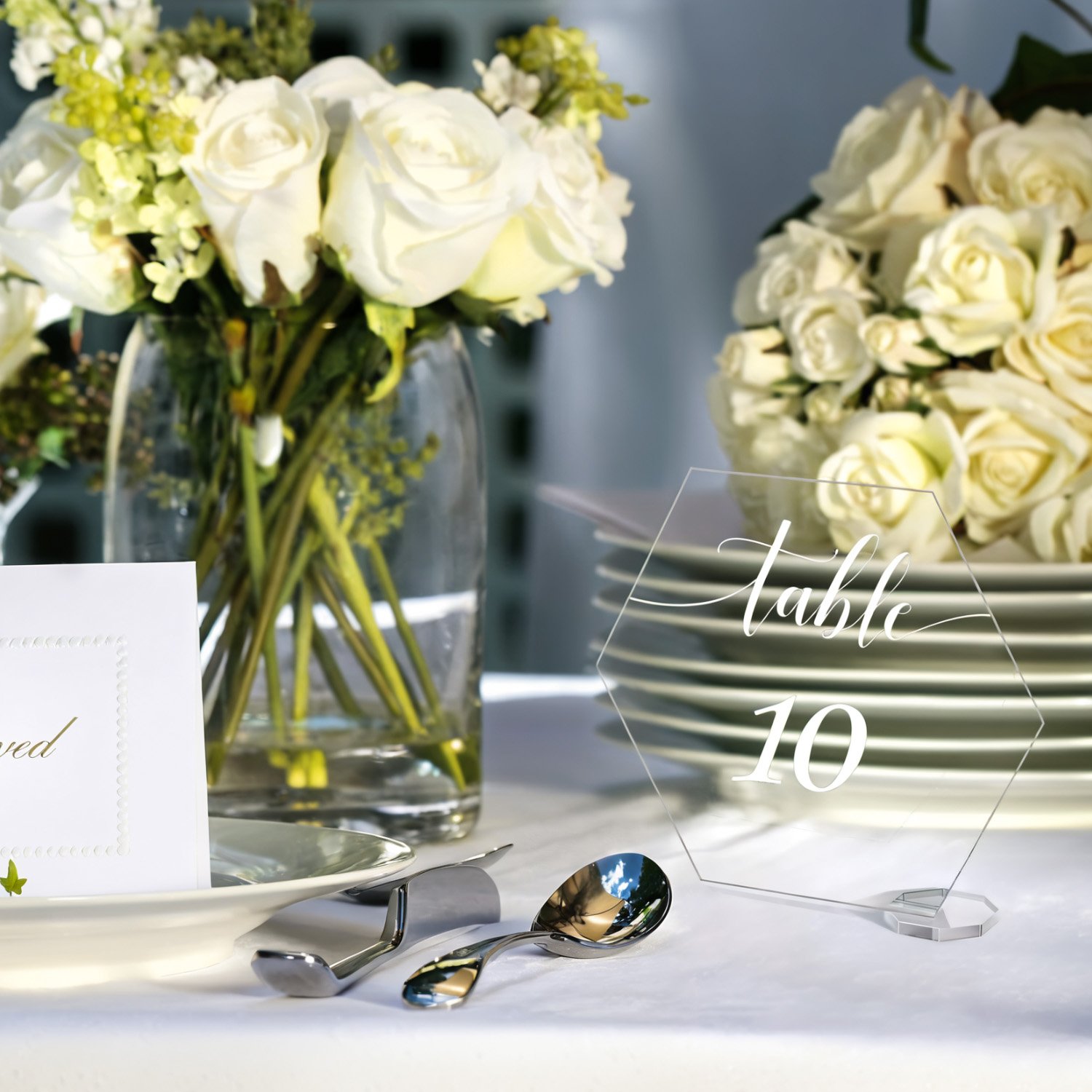 Acrylic Signs and Holders Acrylic Gold Stands, Hexagon Acrylic Golden Table Number for Wedding Party Event Catering