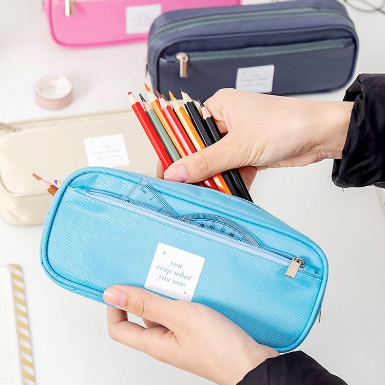 New Printing Creative Multifunctional Large Capacity Pencil Bag Passport Card Holder Wallet Bag