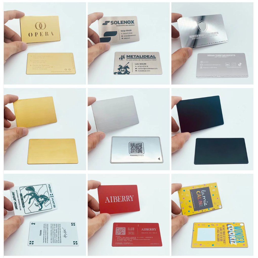 UV Printing Laser Custom Logo Name Blank Business Cards Metal Aluminium Anodized Aluminum Blank Metal Business Cards