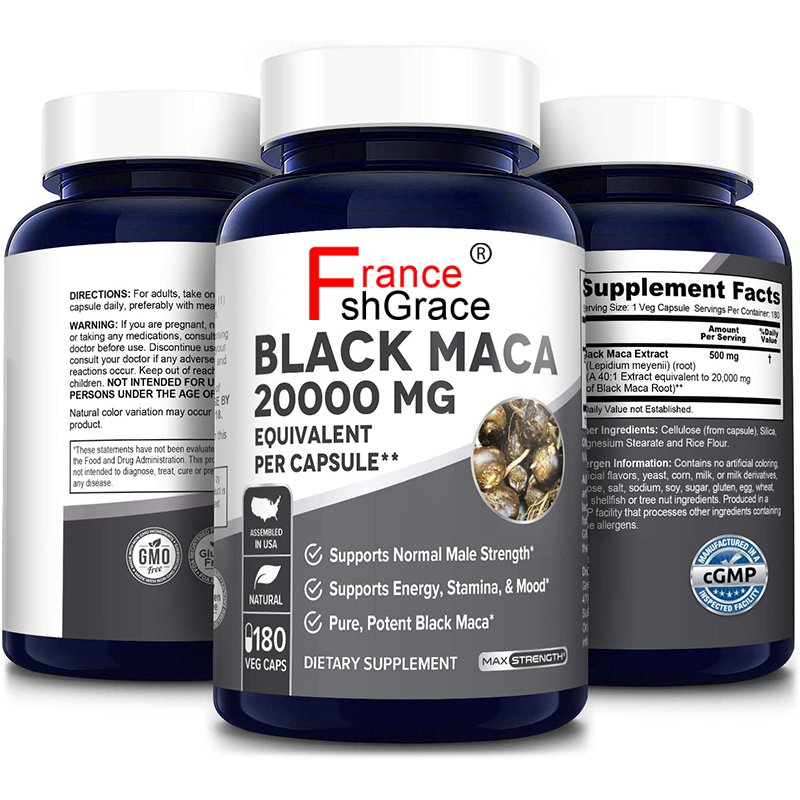 Herbal Nutritional Supplement Black Maca Root Capsules