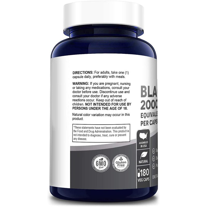 Herbal Nutritional Supplement Black Maca Root Capsules