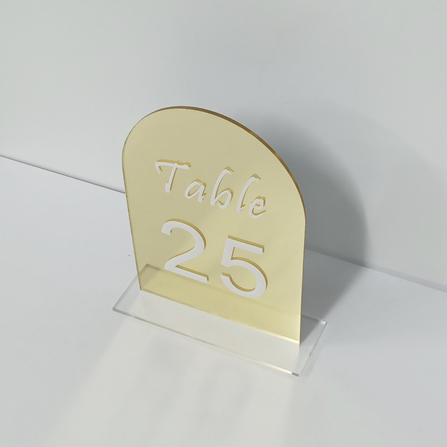 1-15 Number Gold Mirror Wedding Acrylic Table Numbers Arch-Shaped Place Cards for Restaurant Parties & Events
