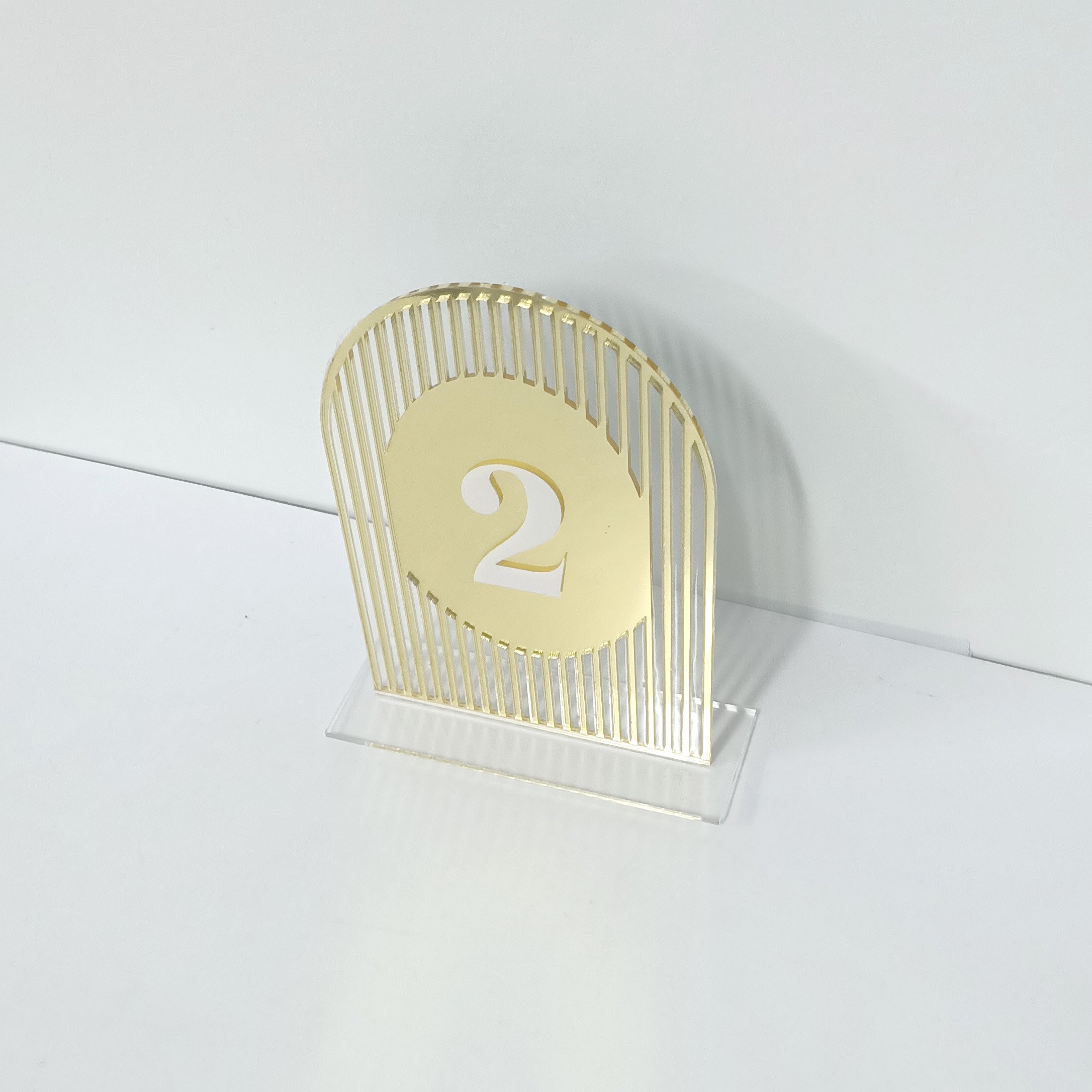1-15 Number Gold Mirror Wedding Acrylic Table Numbers Arch-Shaped Place Cards for Restaurant Parties & Events