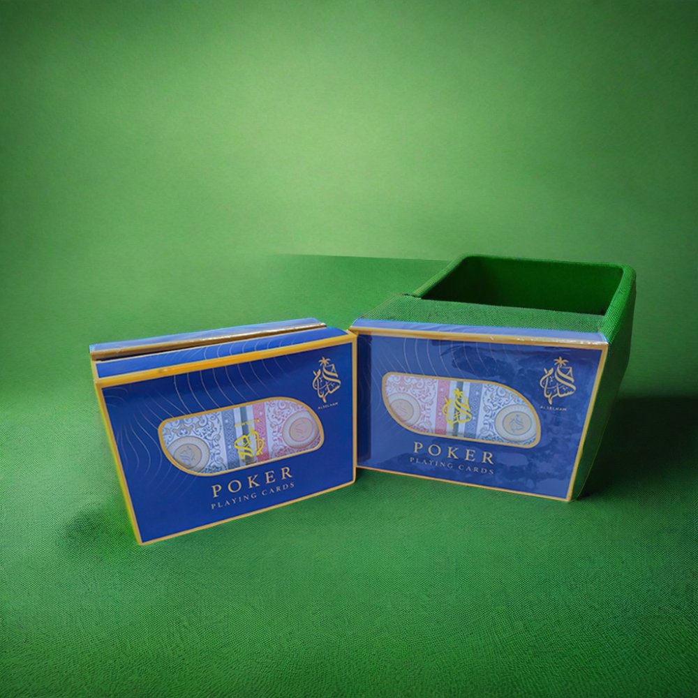 Casino Quality Printing Design Plastic-Coated Waterproof Custom Double Playing Cards Both Sides Poker Cards With Window Box