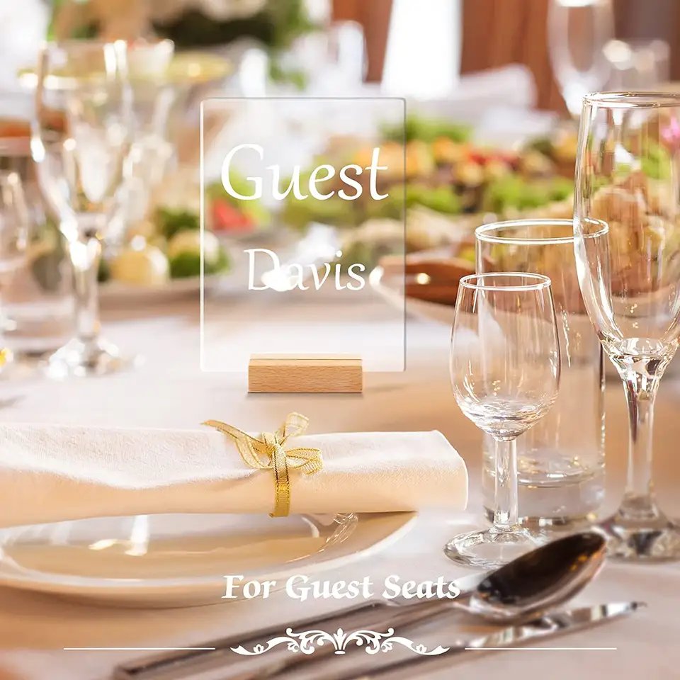 Beech Wood Place Card Holders Display Base Cafe Table Number Stands Name Card Storage Holder for Wedding