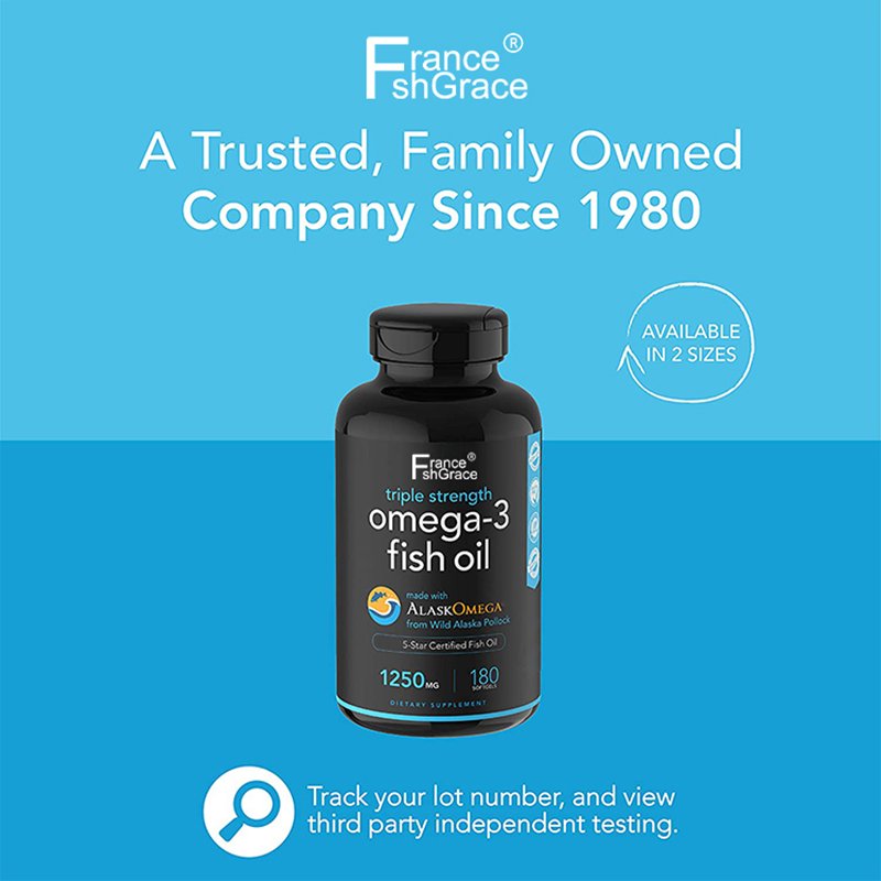 Triple Strength Omega 3 Fish Oil,Burpless Fish Oil Supplement w/EPA & DHA Fatty Acids,Heart, Brain & Immune Support