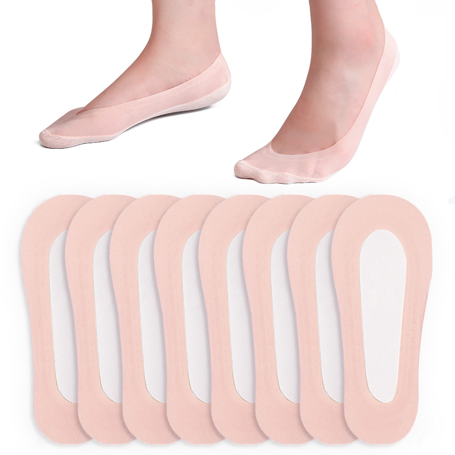 No Show Socks Women Low Cut Liner Socks for Flats Non Slip Cotton Nylon Hidden Invisible Socks