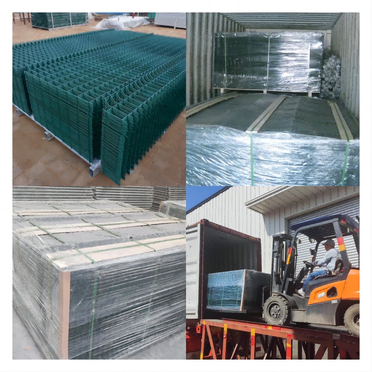 Powder coated galvanized welded wire mesh 3D curved fencing with inner wire for garden