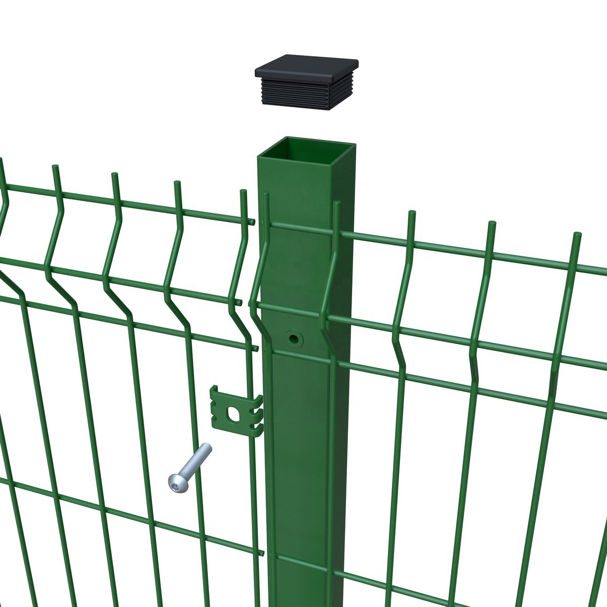 Powder coated galvanized welded wire mesh 3D curved fencing with inner wire for garden